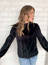 Load image into Gallery viewer, Velveteen Lux Black Top