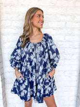 Load image into Gallery viewer, Read The Room Navy Romper