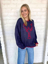 Load image into Gallery viewer, Lobster Love Navy Sweater