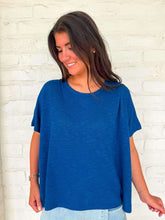 Load image into Gallery viewer, Sunset Stroll Light Navy Oversized Top