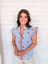 Load image into Gallery viewer, THML Lobster Stripe Blue Top