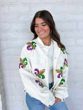 Load image into Gallery viewer, Mardi Gras Mambo White Corduroy Jacket