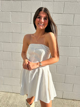 Load image into Gallery viewer, Denim Lover White Strapeless Dress
