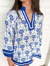 Load image into Gallery viewer, Year Of Flowers Blue Top