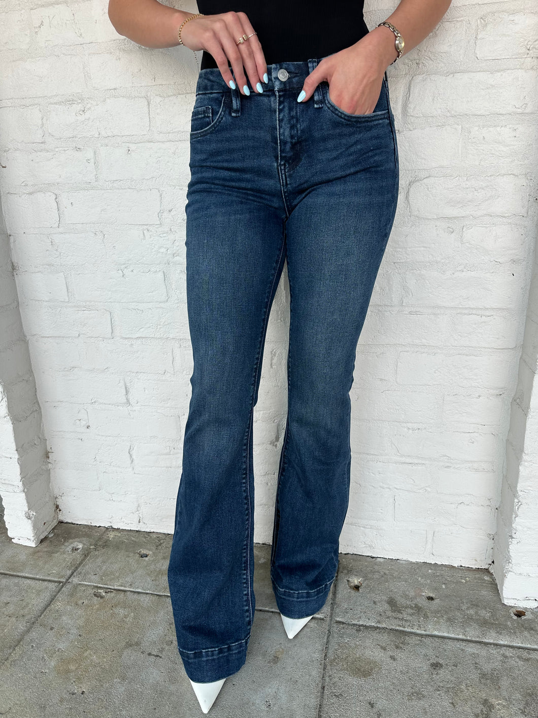 All My Dreams Mid Rise Flare Jean