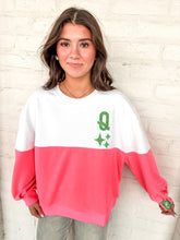 Load image into Gallery viewer, Queen Of Sparkles Colorblock QOS Logo Sweatshirt