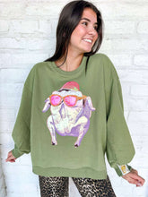 Load image into Gallery viewer, Queen Of Sparkles Green
FRIENDS™ Metallic &amp; Sequin Turkey with Sunglasses Sweatshirt