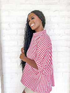 Refuse To Listen Red Gingham Shirt