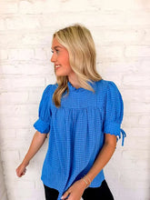 Load image into Gallery viewer, Seersucker Sweetness Blue Top