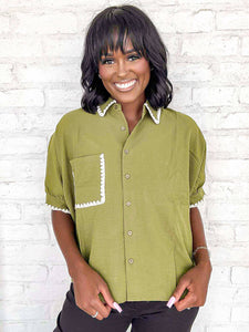Comfortably Me Olive Top