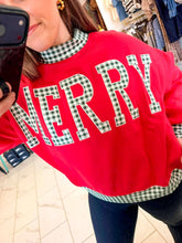 Load image into Gallery viewer, Merry Holidays Red Gingham Pullover