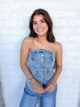 Load image into Gallery viewer, The Main Light Denim Top