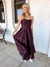 Load image into Gallery viewer, Embossed Babe Burgundy Dress