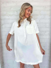 Load image into Gallery viewer, Brunch Date Cream Shirt Dress