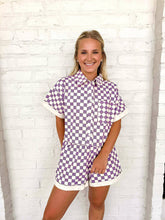 Load image into Gallery viewer, Check On Me Purple Denim Shorts