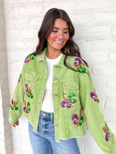 Load image into Gallery viewer, Mardi Gras Mambo Green Corduroy Jacket