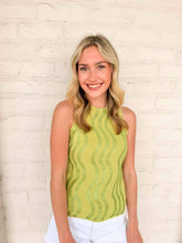 Load image into Gallery viewer, Queen Of Sparkles Green Wavy Rhinestone Tank