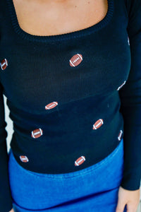 Hold That Thought Sweater Black Top