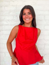 Load image into Gallery viewer, THML Peplum Pose Red Top