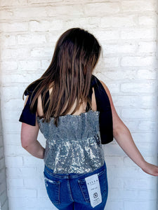 Shimmery Nights Silver Top