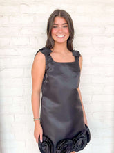 Load image into Gallery viewer, Get To Going Black Rosette Dress