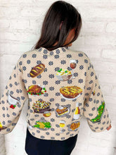 Load image into Gallery viewer, Queen Of Sparkles Ivory Flower Print Thanksgiving Button Up Cardigan