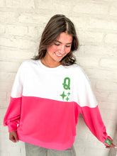 Load image into Gallery viewer, Queen Of Sparkles Colorblock QOS Logo Sweatshirt