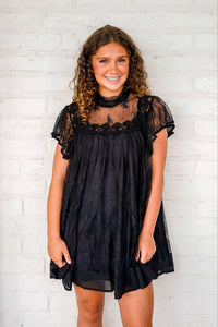 Make A Deal Black Lace Dress