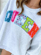 Load image into Gallery viewer, Queen Of Sparkles Grey Polka Dot Queen Sweatshirt