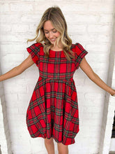 Load image into Gallery viewer, Good Times Red Plaid Dress