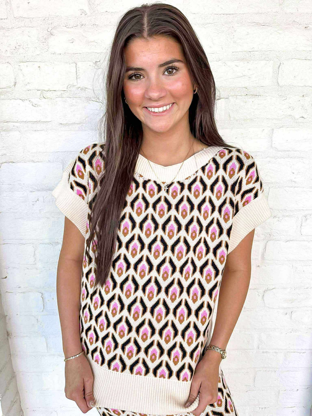 THML Abstract Wonder Cream Sweater