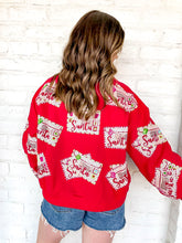 Load image into Gallery viewer, Queen Of Sparkles Letters to Santa Red Sweatshirt