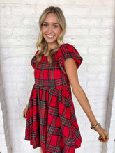 Load image into Gallery viewer, Good Times Red Plaid Dress