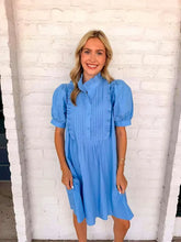 Load image into Gallery viewer, Deal With It Blue Puff Sleeve Dress