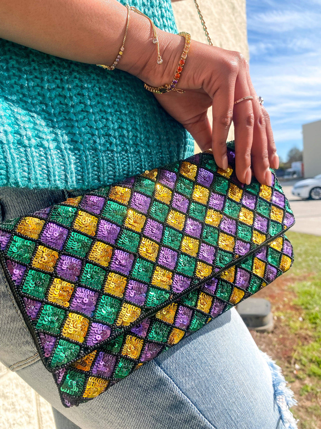MG Big Sequin Clutch