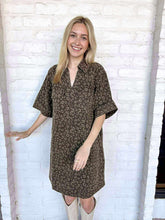 Load image into Gallery viewer, On The Map Olive Leopard Dress