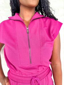 Fast Break Romper Magenta