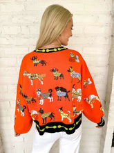 Load image into Gallery viewer, Queen Of Sparkles Orange Halloween Dog Cardigan