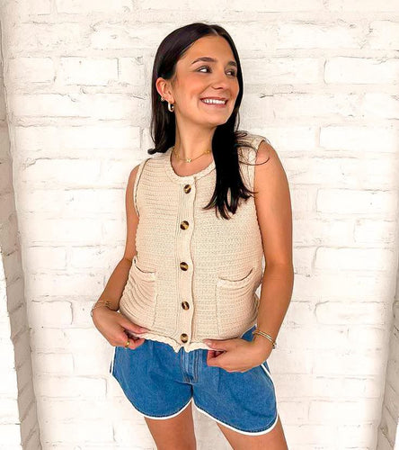 Next Door Friends Light Taupe Vest