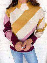 Load image into Gallery viewer, Moments Ahead Mustard/Grey Stripe Sweater