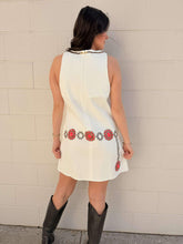 Load image into Gallery viewer, Queen Of Sparkles White Denim &amp; Pink Necklace Vneck Dress