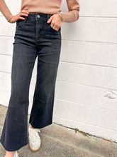 Load image into Gallery viewer, Light The Way Black Raw Hem Jeans