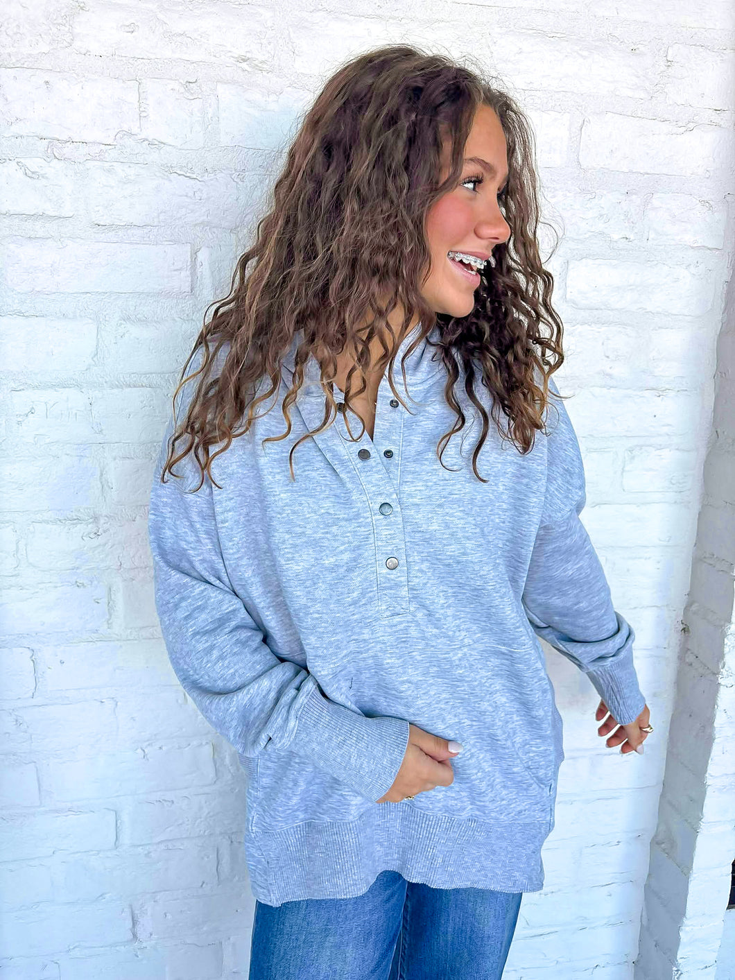 Basic Love Heather Grey Hoodie