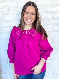 Simplify Life Magenta Top