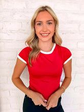 Load image into Gallery viewer, Favorite Tee Dark Red &amp; White