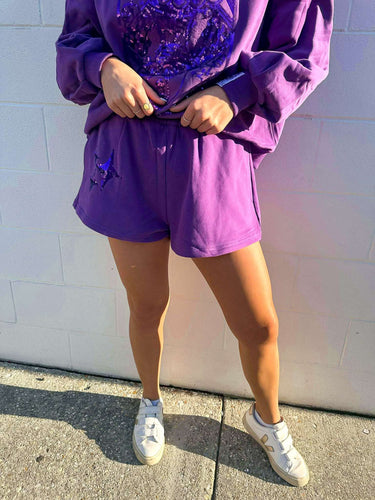 Queen Of Sparkles Purple Sparkle Logo Short
