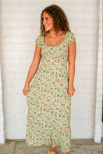 Load image into Gallery viewer, Fall Leaves Floral Sage Dress