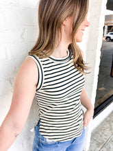 Load image into Gallery viewer, Lazy Days Black Striped Tank Top