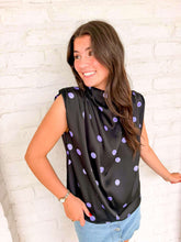 Load image into Gallery viewer, Leave Me There Black Polka Dot Top