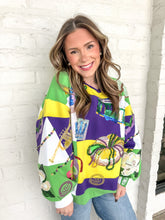 Load image into Gallery viewer, Queen Of Sparkles Mardi Gras Checkered Icon Sweatshirt